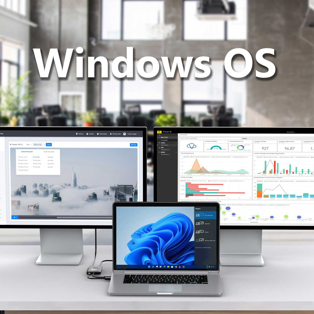 UPTab USB-C (Type C) to Dual Port DisplayPort 8K MST Adapter - Microsoft Windows OS Compatibility